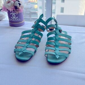 Christian Louboutin turquoise sandals size 9
